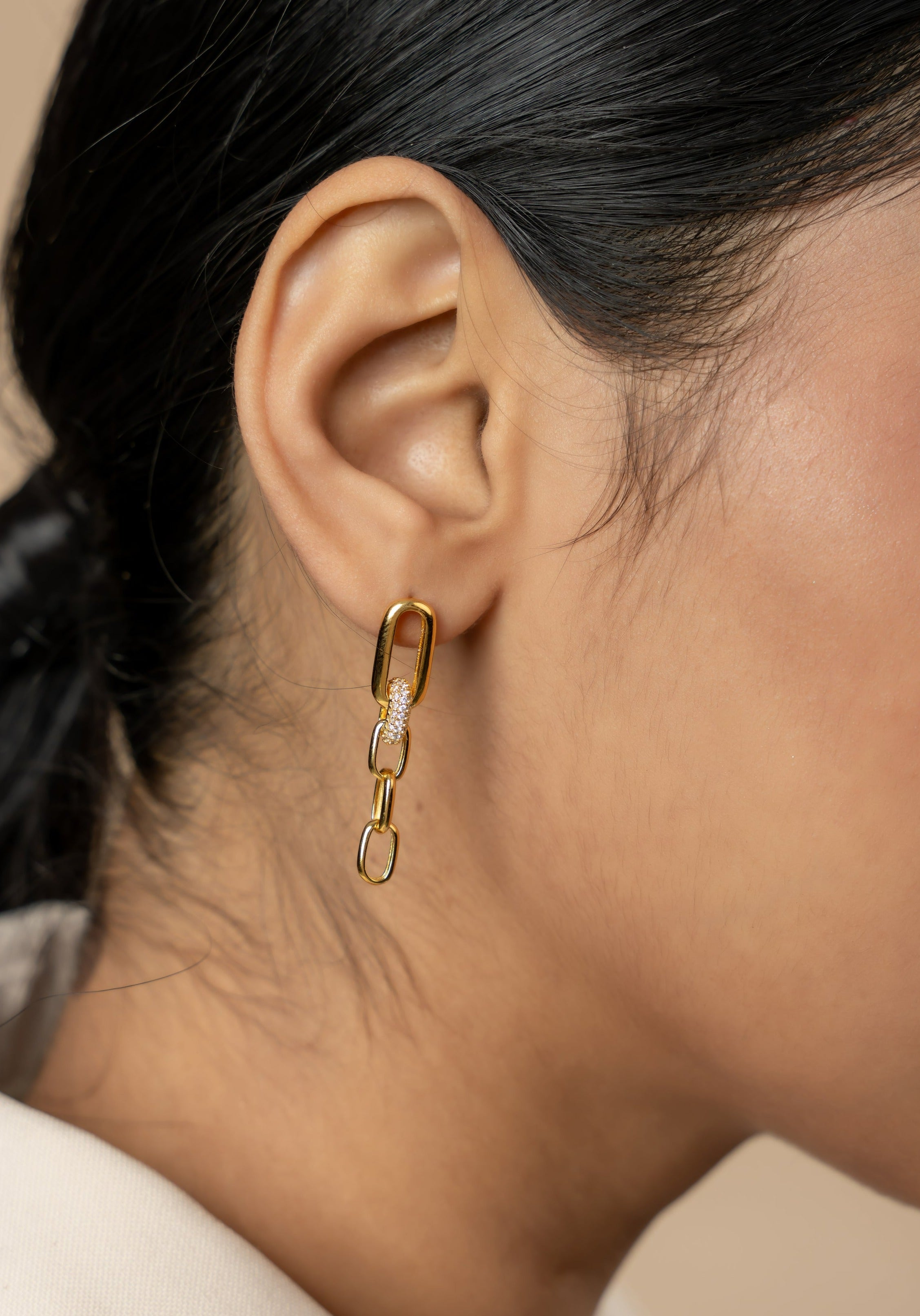 LinkIT Studded Chain Earrings