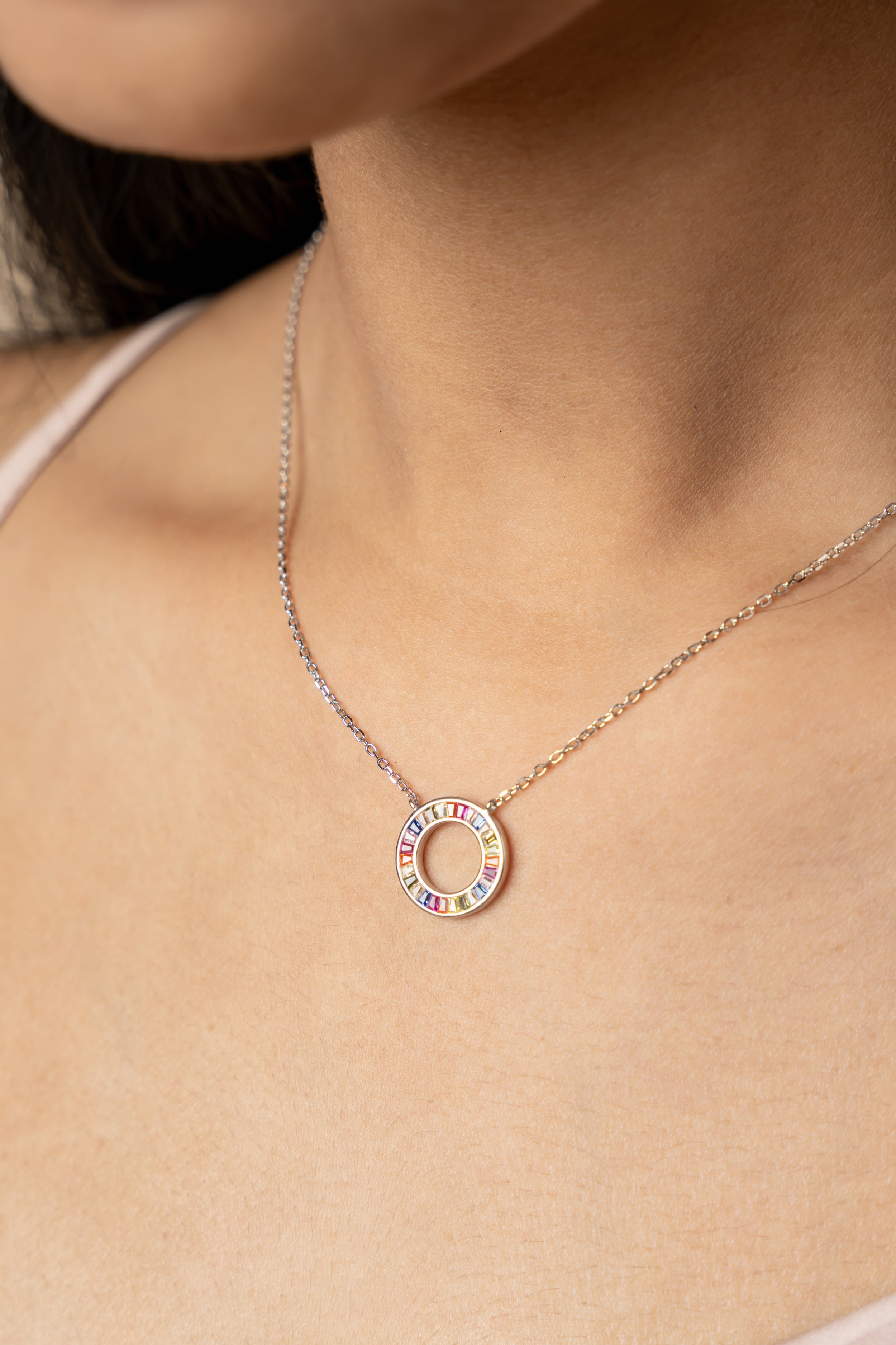 Rainbow Circle Necklace